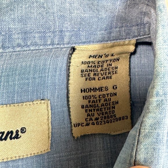 Vintage Penmans Men's L Polo Dress Shirt Light Blue Button Up Short Sleeve - Picture 8 of 12